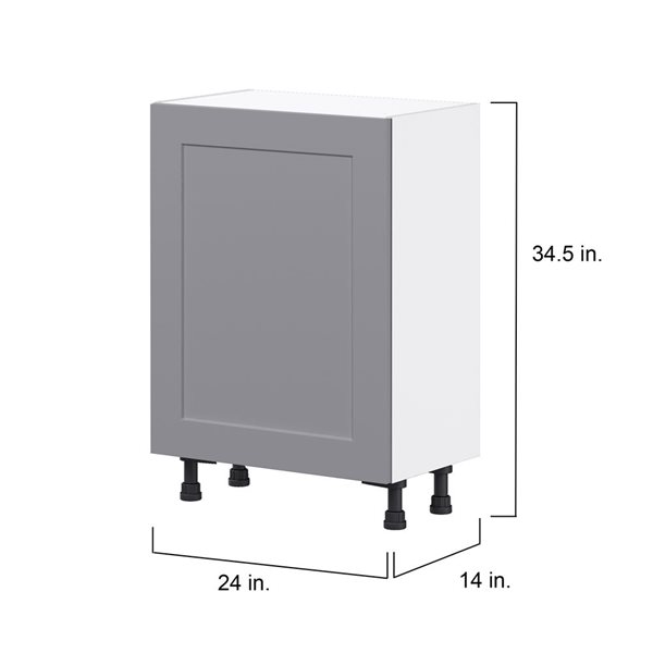 Hugo&Borg Beaumont 24 x 34.5 x 14.88-in Painted Slate Grey Door Base Semi-Custom Cabinet