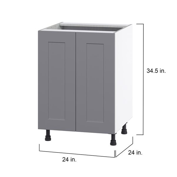 Hugo&Borg Beaumont 24 x 34.5 x 24.88-in Painted Slate Grey Door and Drawer Base Semi-Custom Cabinet