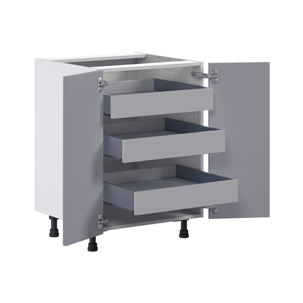 Hugo&Borg Beaumont 24 x 34.5 x 24.88-in Painted Slate Grey Door and Drawer Base Semi-Custom Cabinet