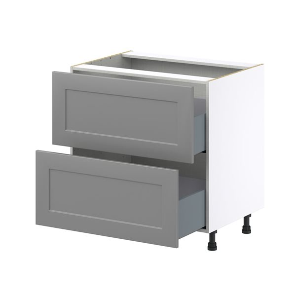 Hugo&Borg Beaumont 33 x 34.5 x 24.88-in Painted Slate Grey Drawer Base Semi-Custom Cabinet