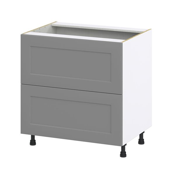 Hugo&Borg Beaumont 33 x 34.5 x 24.88-in Painted Slate Grey Drawer Base Semi-Custom Cabinet