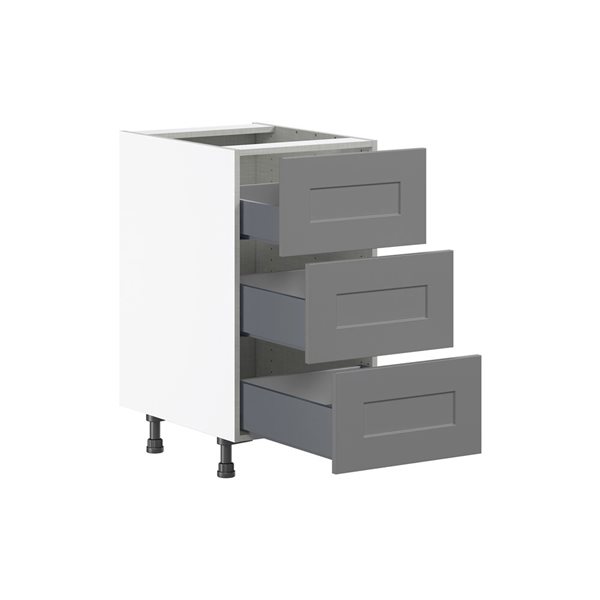 Hugo&Borg Beaumont 18 x 34.5 x 24.88-in Painted Slate Grey Drawer Base Semi-Custom Cabinet