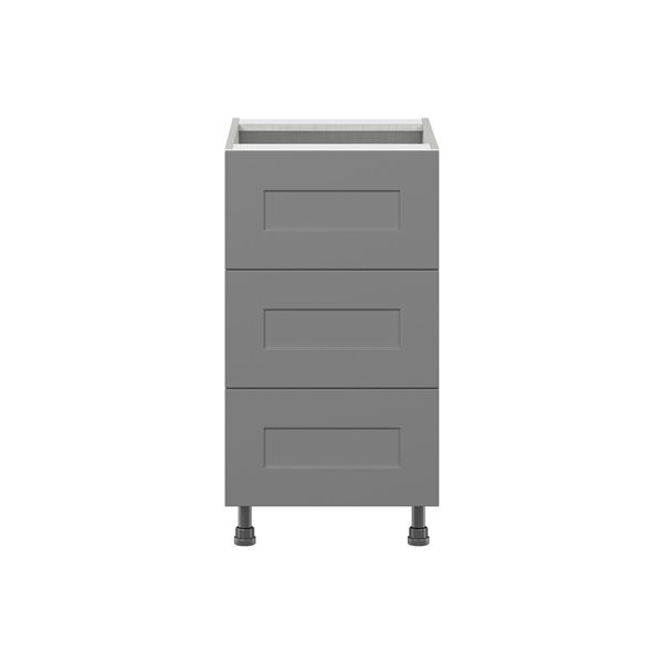 Hugo&Borg Beaumont 18 x 34.5 x 24.88-in Painted Slate Grey Drawer Base Semi-Custom Cabinet