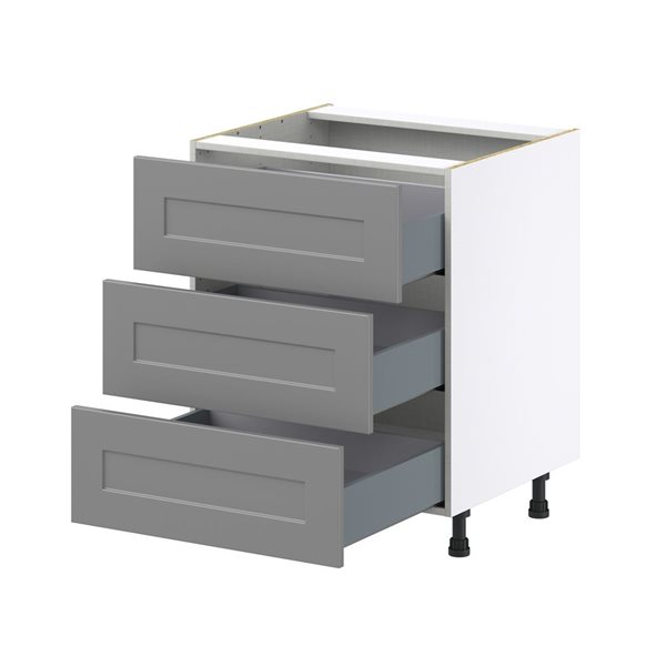 Hugo&Borg Beaumont 27 x 34.5 x 24.88-in Painted Slate Grey Drawer Base Semi-Custom Cabinet