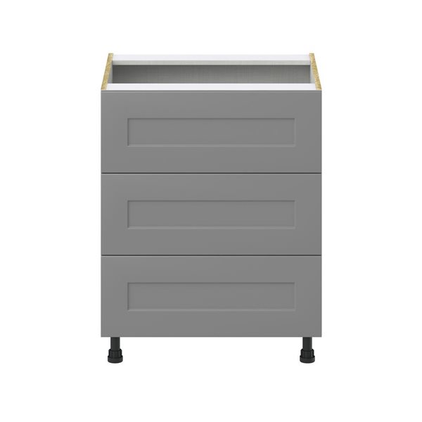 Hugo&Borg Beaumont 27 x 34.5 x 24.88-in Painted Slate Grey Drawer Base Semi-Custom Cabinet