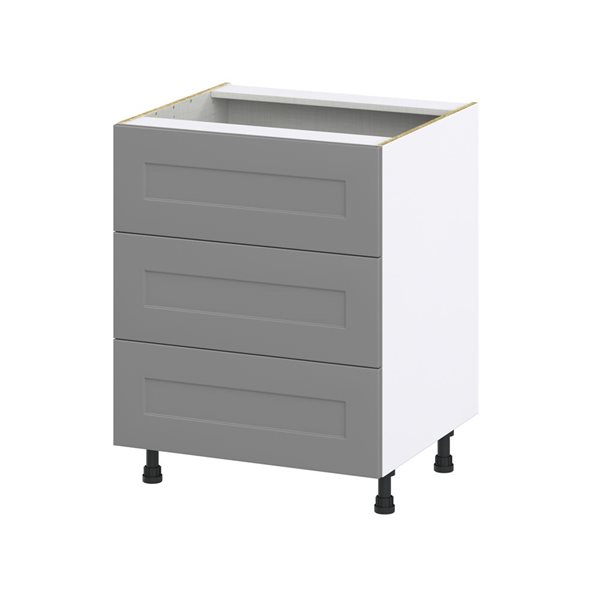 Hugo&Borg Beaumont 27 x 34.5 x 24.88-in Painted Slate Grey Drawer Base Semi-Custom Cabinet