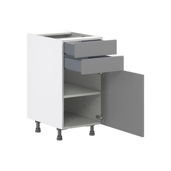 Hugo&Borg Beaumont 18 x 34.5 x 24.88-in Painted Slate Grey Door and Drawer Base Semi-Custom Cabinet