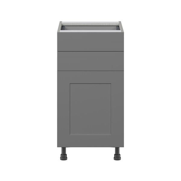 Hugo&Borg Beaumont 18 x 34.5 x 24.88-in Painted Slate Grey Door and Drawer Base Semi-Custom Cabinet