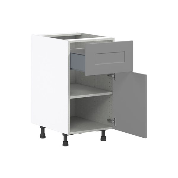 Hugo&Borg Beaumont 18 x 34.5 x 24.88-in Painted Slate Grey Door and Drawer Base Semi-Custom Cabinet