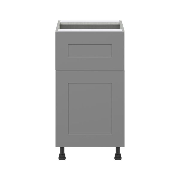 Hugo&Borg Beaumont 18 x 34.5 x 24.88-in Painted Slate Grey Door and Drawer Base Semi-Custom Cabinet