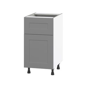 Hugo&Borg Beaumont 18 x 34.5 x 24.88-in Painted Slate Grey Door and Drawer Base Semi-Custom Cabinet