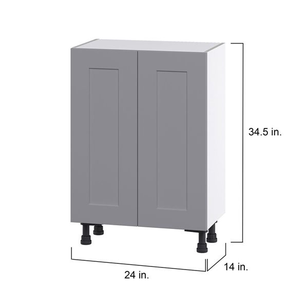 Hugo&Borg Beaumont 24 x 34.5 x 14.88-in Painted Slate Grey Door Base Semi-Custom Cabinet