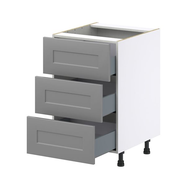 Hugo&Borg Beaumont 21 x 34.5 x 24.88-in Painted Slate Grey Drawer Base Semi-Custom Cabinet