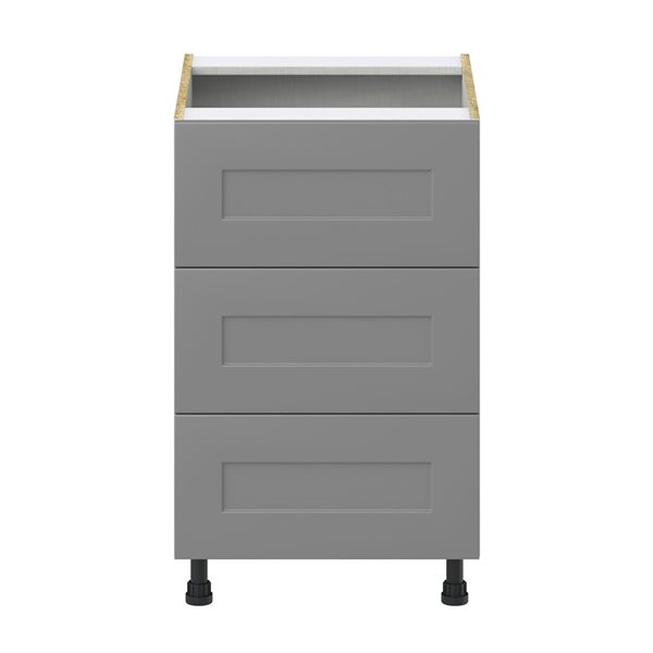 Hugo&Borg Beaumont 21 x 34.5 x 24.88-in Painted Slate Grey Drawer Base Semi-Custom Cabinet