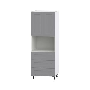 Hugo&Borg Beaumont 30 x 84.5 x 24.88-in Painted Slate Grey Door and Drawer Pantry Semi-Custom Cabinet