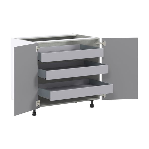 Hugo&Borg Beaumont 36 x 34.5 x 24.88-in Painted Slate Grey Door and Drawer Base Semi-Custom Cabinet