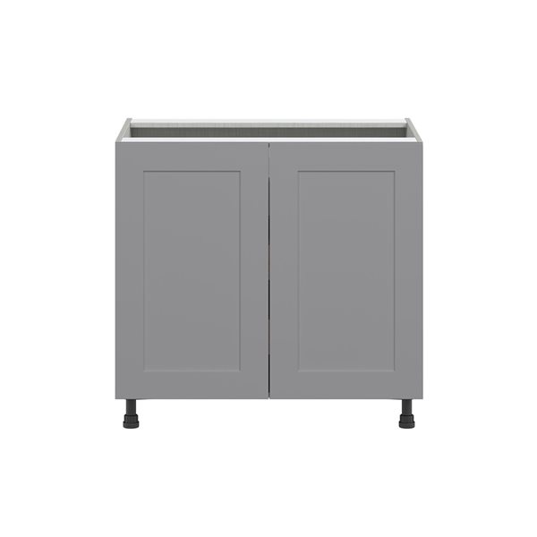 Hugo&Borg Beaumont 36 x 34.5 x 24.88-in Painted Slate Grey Door and Drawer Base Semi-Custom Cabinet