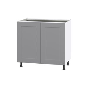 Hugo&Borg Beaumont 36 x 34.5 x 24.88-in Painted Slate Grey Door and Drawer Base Semi-Custom Cabinet