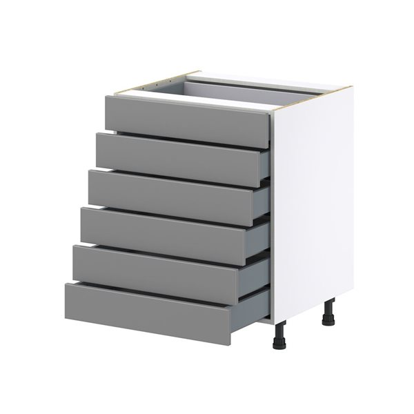 Hugo&Borg Beaumont 27 x 34.5 x 24.88-in Painted Slate Grey Drawer Base Semi-Custom Cabinet