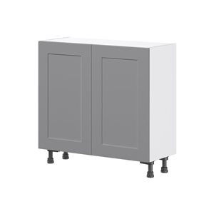 Hugo&Borg Beaumont 36 x 34.5 x 14.88-in Painted Slate Grey Door Base Semi-Custom Cabinet