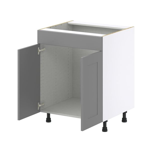 Hugo&Borg Beaumont 27 x 34.5 x 24.88-in Painted Slate Grey Door and Drawer Base Semi-Custom Cabinet