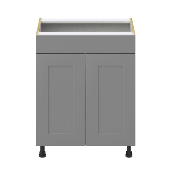 Hugo&Borg Beaumont 27 x 34.5 x 24.88-in Painted Slate Grey Door and Drawer Base Semi-Custom Cabinet