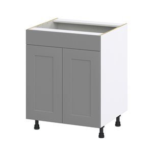 Hugo&Borg Beaumont 27 x 34.5 x 24.88-in Painted Slate Grey Door and Drawer Base Semi-Custom Cabinet