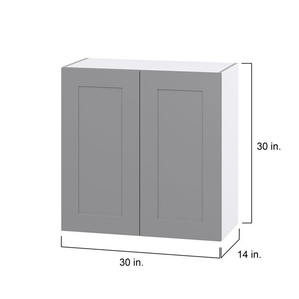 Hugo&Borg Beaumont 30 x 30 x 14.88-in Painted Slate Grey Door Wall Semi-Custom Cabinet