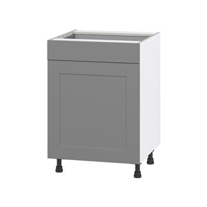 Hugo&Borg Beaumont 24 x 34.5 x 24.88-in Painted Slate Grey Door and Drawer Base Semi-Custom Cabinet