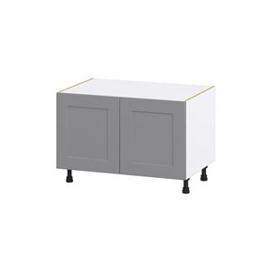 Hugo&Borg Beaumont 36 x 24.5 x 24.88-in Painted Slate Grey Sink Base Semi-Custom Cabinet