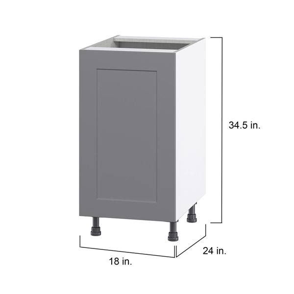 Hugo&Borg Beaumont 18 x 34.5 x 24.88-in Painted Slate Grey Door Base Semi-Custom Cabinet