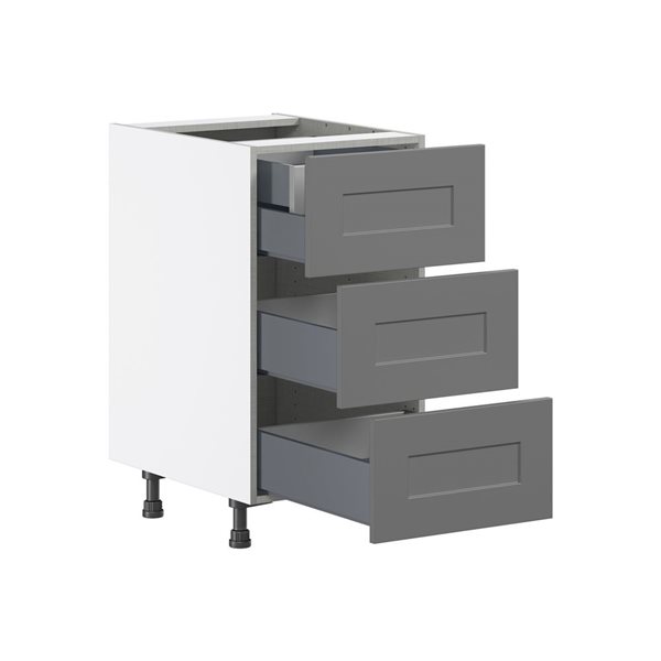 Hugo&Borg Beaumont 18 x 34.5 x 24.88-in Painted Slate Grey Drawer Base Semi-Custom Cabinet