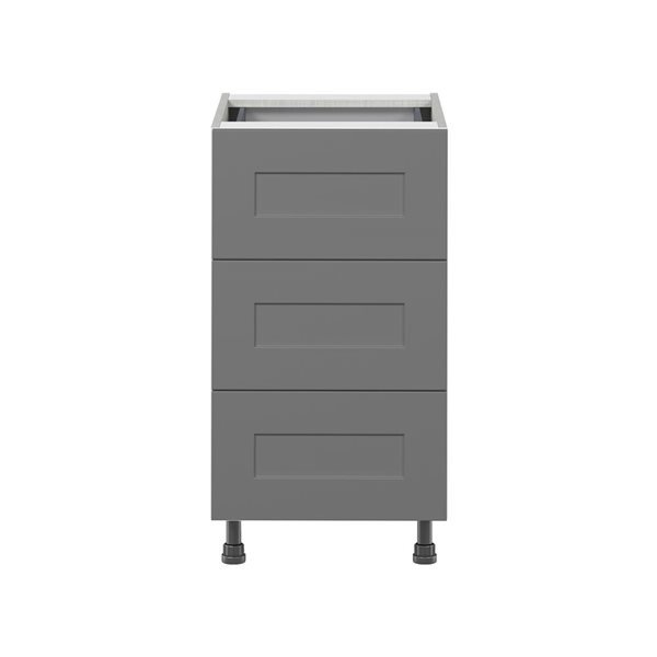 Hugo&Borg Beaumont 18 x 34.5 x 24.88-in Painted Slate Grey Drawer Base Semi-Custom Cabinet