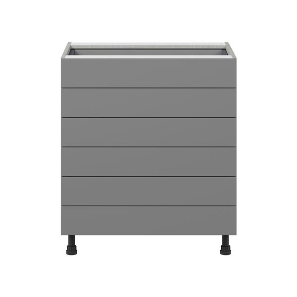 Hugo&Borg Beaumont 30 x 34.5 x 24.88-in Painted Slate Grey Drawer Base Semi-Custom Cabinet