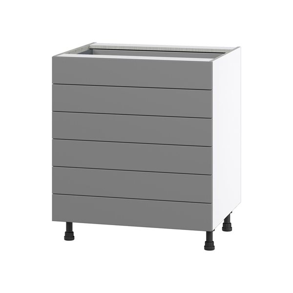 Hugo&Borg Beaumont 30 x 34.5 x 24.88-in Painted Slate Grey Drawer Base Semi-Custom Cabinet