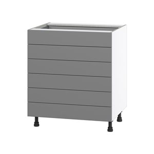 Hugo&Borg Beaumont 30 x 34.5 x 24.88-in Painted Slate Grey Drawer Base Semi-Custom Cabinet