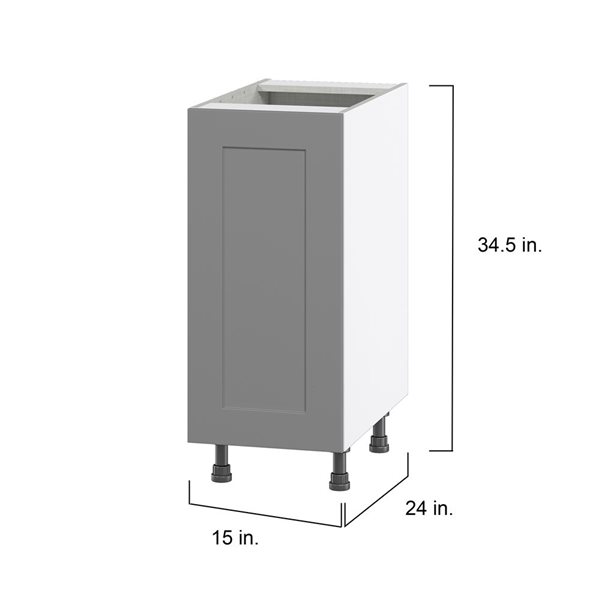 Hugo&Borg Beaumont 15 x 34.5 x 24.88-in Painted Slate Grey Door and Drawer Base Semi-Custom Cabinet