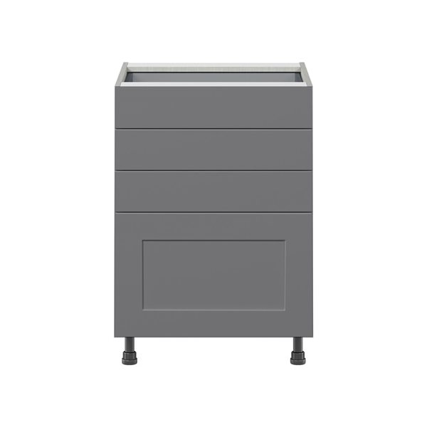 Hugo&Borg Beaumont 24 x 34.5 x 24.88-in Painted Slate Grey Drawer Base Semi-Custom Cabinet