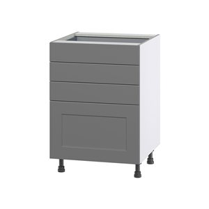 Hugo&Borg Beaumont 24 x 34.5 x 24.88-in Painted Slate Grey Drawer Base Semi-Custom Cabinet