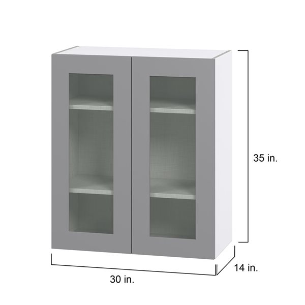 Hugo&Borg Beaumont 30 x 35 x 14.88-in Painted Slate Grey Door Wall Semi-Custom Cabinet