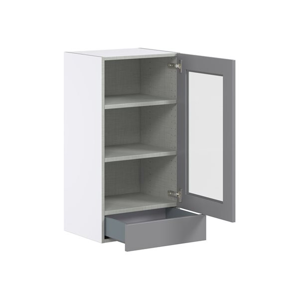 Hugo&Borg Beaumont 18 x 35 x 14.88-in Painted Slate Grey Door and Drawer Wall Semi-Custom Cabinet