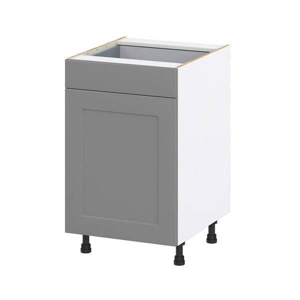 Hugo&Borg Beaumont 21 x 34.5 x 24.88-in Painted Slate Grey Door and Drawer Base Semi-Custom Cabinet