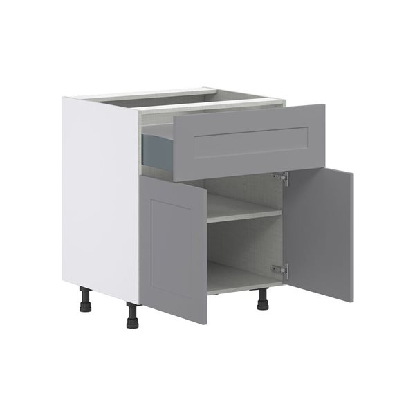 Hugo&Borg Beaumont 30 x 34.5 x 24.88-in Painted Slate Grey Door and Drawer Base Semi-Custom Cabinet