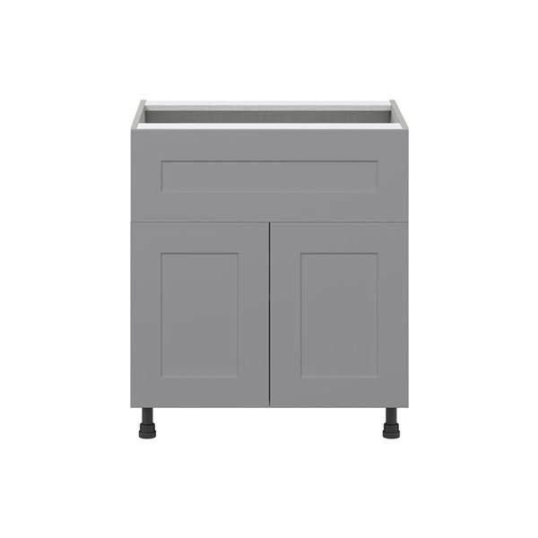 Hugo&Borg Beaumont 30 x 34.5 x 24.88-in Painted Slate Grey Door and Drawer Base Semi-Custom Cabinet