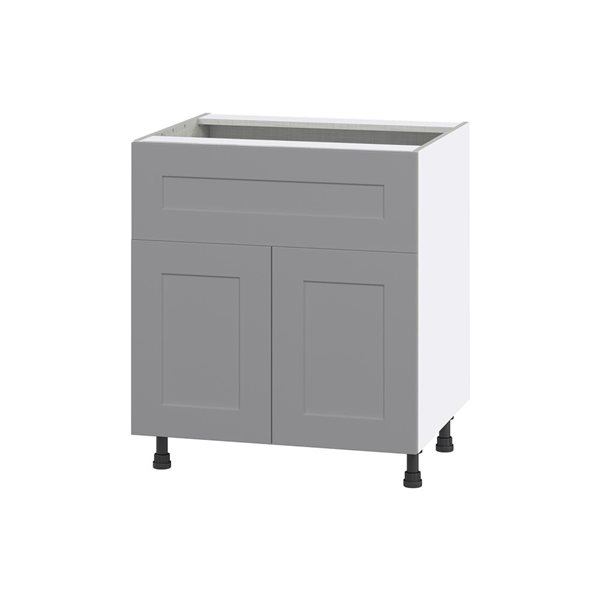 Hugo&Borg Beaumont 30 x 34.5 x 24.88-in Painted Slate Grey Door and Drawer Base Semi-Custom Cabinet