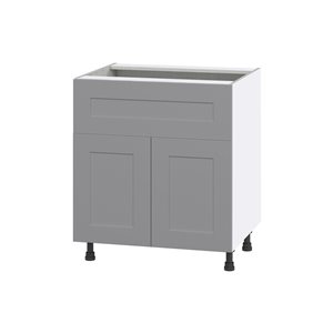 Hugo&Borg Beaumont 30 x 34.5 x 24.88-in Painted Slate Grey Door and Drawer Base Semi-Custom Cabinet