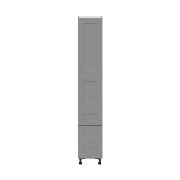 Hugo&Borg Beaumont 15 x 89.5 x 24.88-in Painted Slate Grey Door and Drawer Pantry Semi-Custom Cabinet