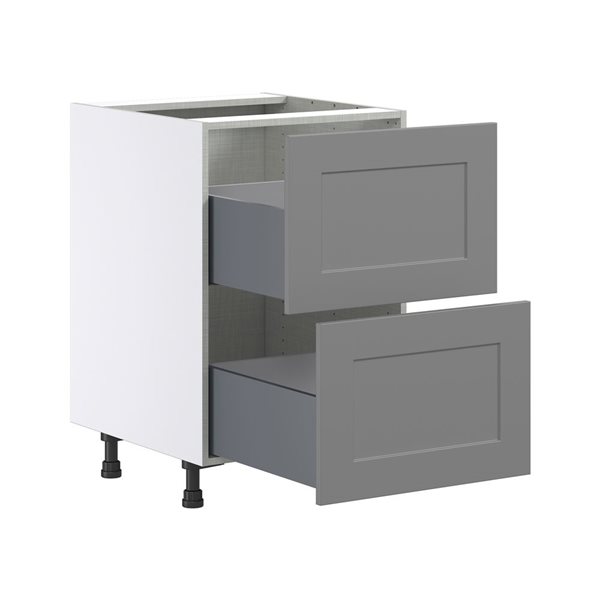 Hugo&Borg Beaumont 24 x 34.5 x 24.88-in Painted Slate Grey Drawer Base Semi-Custom Cabinet