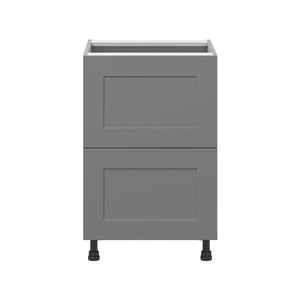 Hugo&Borg Beaumont 24 x 34.5 x 24.88-in Painted Slate Grey Drawer Base Semi-Custom Cabinet