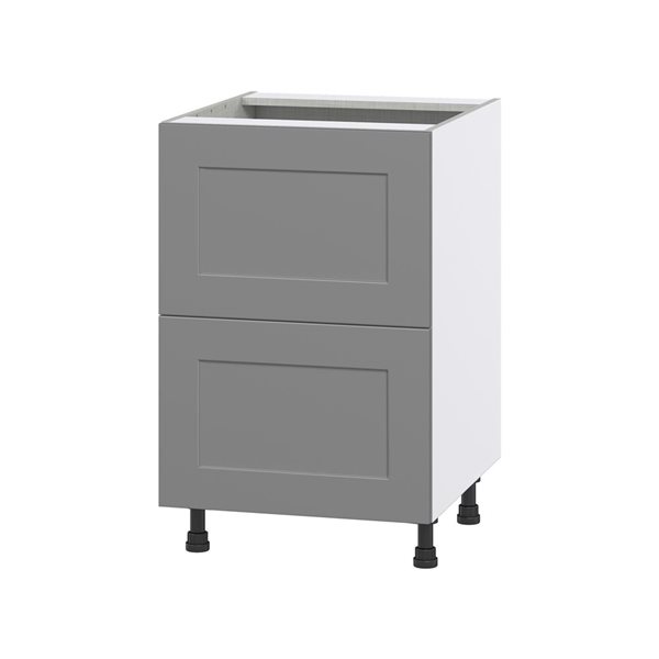 Hugo&Borg Beaumont 24 x 34.5 x 24.88-in Painted Slate Grey Drawer Base Semi-Custom Cabinet